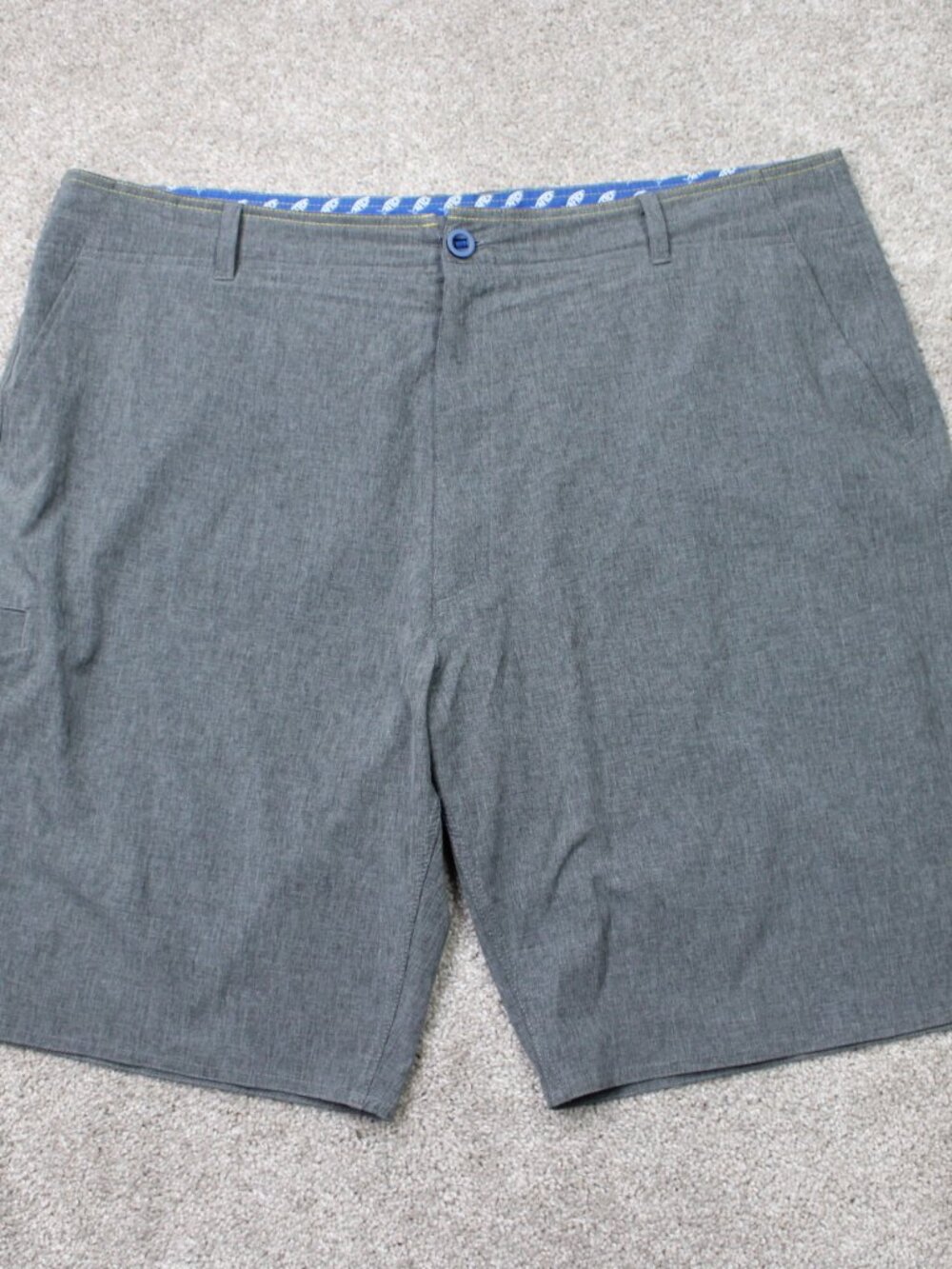 AFTCO Shorts Mens 40 Gray 10" Cargo Performance Fishing Polyester Stretch Tech